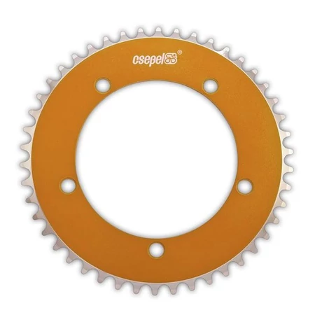 Csepel single speed első lánckerék 48T, 130 mm, 1s (1/8"), alumínium, narancs