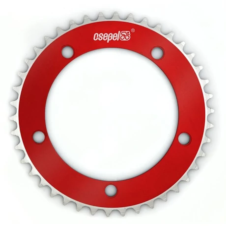 Csepel single speed első lánckerék 48T, 130 mm, 1s (1/8"), alumínium, piros