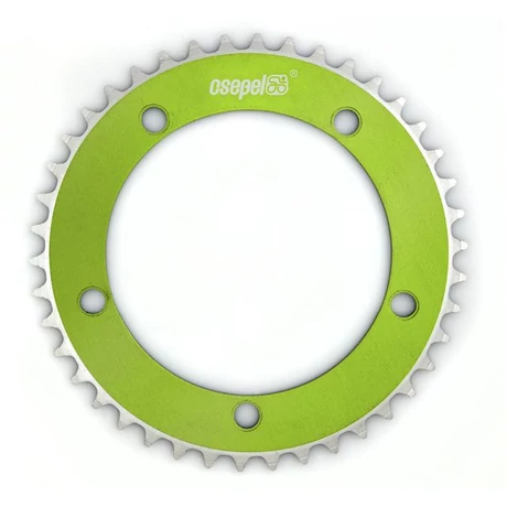 Csepel single speed első lánckerék 42T, 130 mm, 1s (1/8"), alumínium, zöld