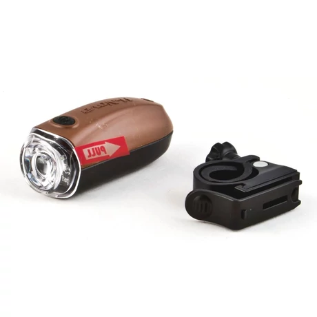 Herrmans H-NOVA elemes első lámpa villára, 1 POWER LED, barna