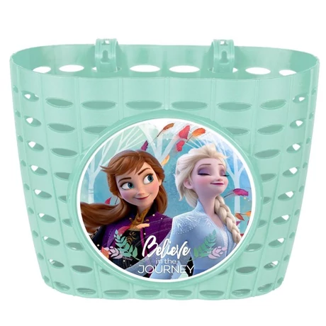 Csepel Disney műanyag kosár gyerek kerékpárra, műanyag, Jégvarázs, türkiz