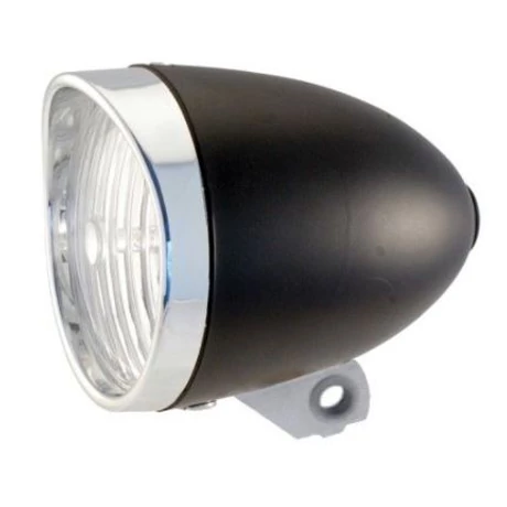 Csepel Retro elemes első lámpa, 3 LED, fekete