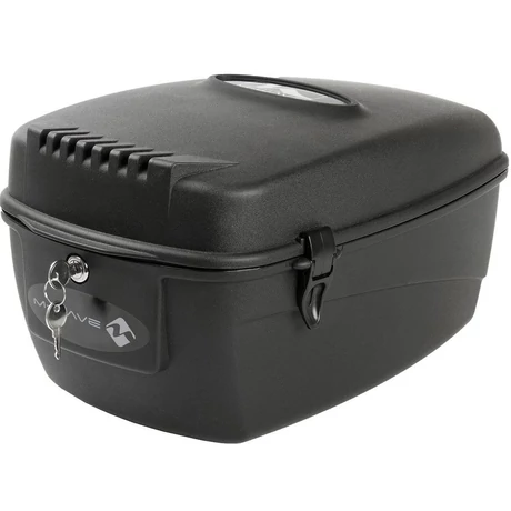 M-Wave Amsterdam Box L zárható, fix rögzítésű műanyag doboz csomagtartóra, 13 liter, fekete