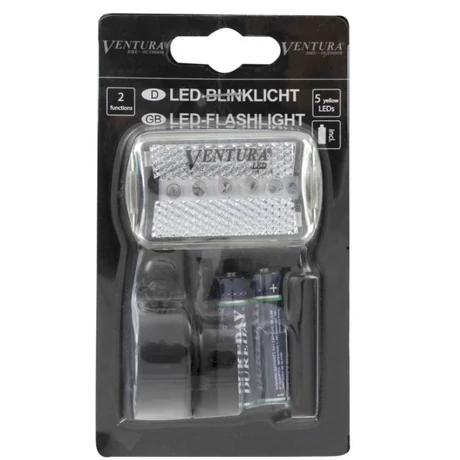 Ventura 5 LED elemes első lámpa, elemekkel, fekete