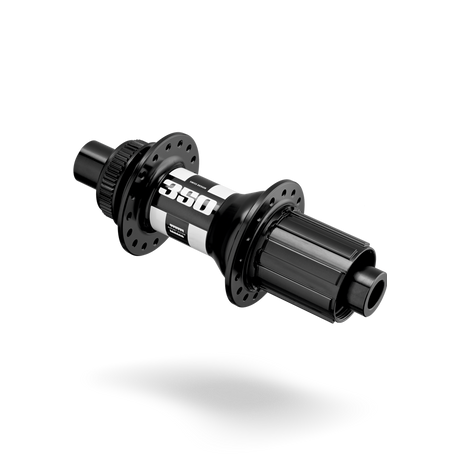 DT Swiss 350 hátsó kerékagy, 32H, tárcsafékes (Centerlock), átütőtengelyes (12x142 mm), fekete
