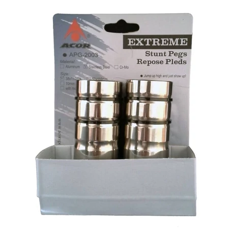 Acor APG2302 BMX kilépő (peg), rozsadmentes acél, M14, párban
