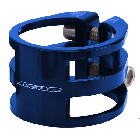 Acor AQR21303 dupla csavaros nyeregcső bilincs, 34,9 mm, kék