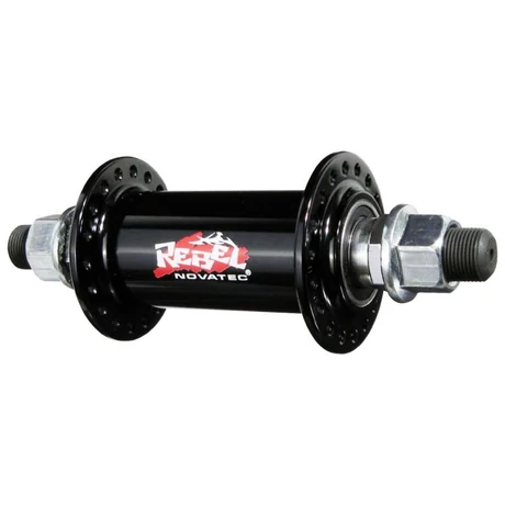 Novatec A075SBT REBEL BMX első kerékagy, 48H, csavaros tengellyel (M14), fekete