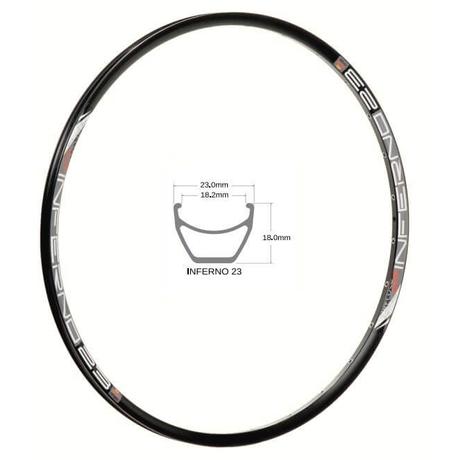 SUNringlé Inferno 23 MTB felni, 27,5 colos (584x23 mm), 32H, tárcsafékes, illesztett, fekete