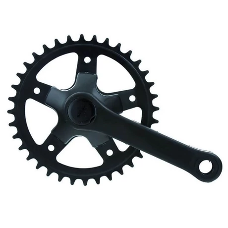 Neuzer négyszögtengelyes single speed gyerek hajtómű, 36T, 127 mm, acél, fekete