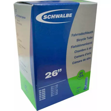 Schwalbe AV12A 26 x 1,0-1,5 (25/40-559) MTB belső gumi 40 mm hosszú 120 g, autós