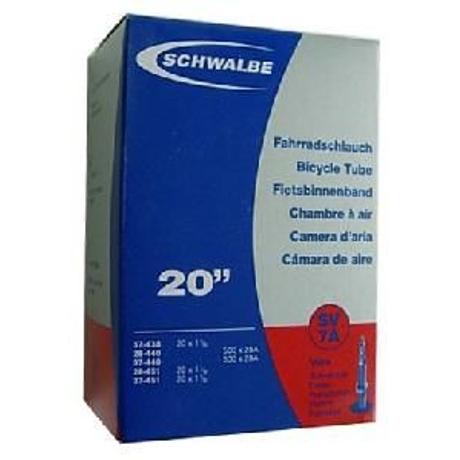 Schwalbe SV7A 20 x 1 1/8-1 3/8 (28/37-438-451) kerekesszék belső gumi 40 m hosszú bontható szeleppel, 105 g, presta