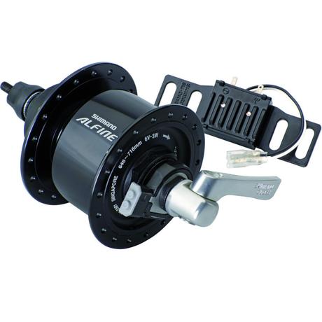 Shimano Alfine DH-S501 dinamós első kerékagy (agydinamó), 36H, gyorszáras, tárcsafékes (Centerlock), 6V, 3W, túlfeszültség védelemmel, fekete