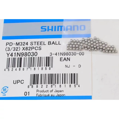 Shimano PD-M324 csapágygolyó pedálhoz (3/32 col - 2,38 mm), 62 db