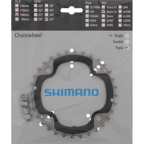 Shimano SLX FC-M660 MTB első lánckerék, 32T, 104 mm, 10s, kompozit-acél, fekete