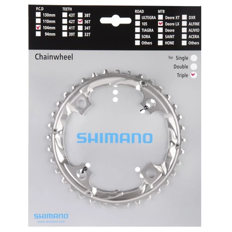 Shimano SLX FC-M660 MTB első lánckerék, 36T, 104 mm, 10s, alumínium, ezüst