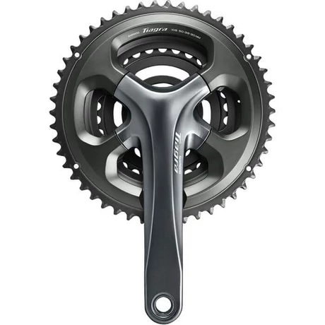 Shimano Tiagra  FC-4703 integrált tengelyes hajtómű, BB nélkül, 30-39-50T, 3x10s, 165 mm, szürke