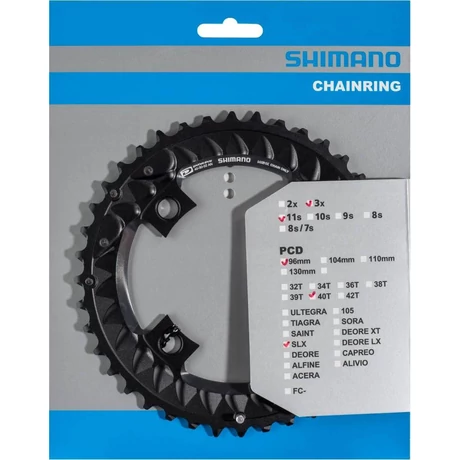 Shimano SLX FC-M7000 MTB első lánckerék, 40T, 96 mm, 3x10s, alumínium, fekete