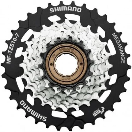 Shimano Tourney MF-TZ510-7 MegaRange 14-34-es menetes racsni, indexes, 7s