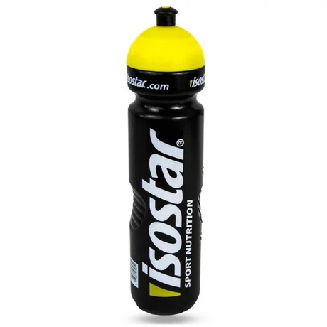 Isostar műanyag kulacs, 1000 ml, csavaros, fekete-sárga