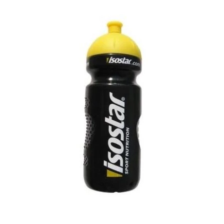Isostar műanyag kulacs, 650 ml, csavaros, fekete-sárga
