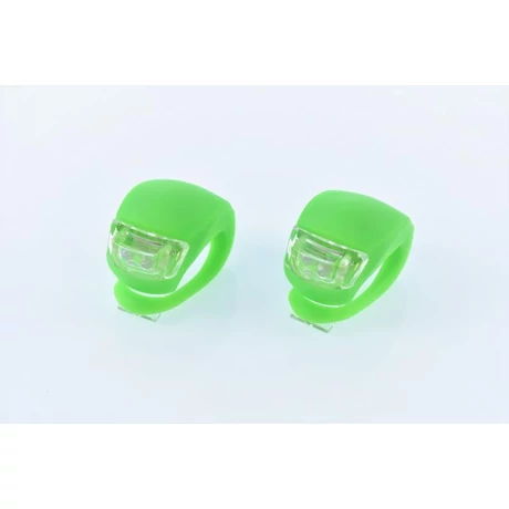 VeloGo HJ008-2 2 LED-es első + hátsó villogó szett, szilikon gumi, fekete