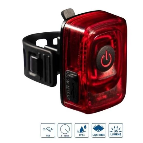VeloGo CHIP LED-es USB-ről tölthető hátsó lámpa, 30 lumen
