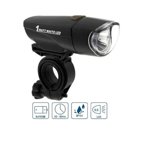 VeloGo elemes első lámpa, 1 LED, 80 lumen, fekete