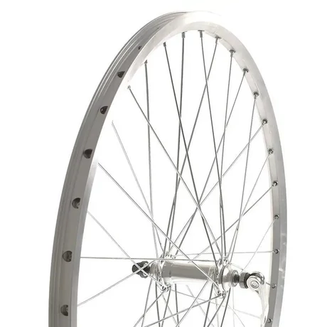 Velogo-Malvestiti 26-os (559 mm) MTB első kerék, ipari csapágyas, gyorszáras tengellyel, ezüst színű