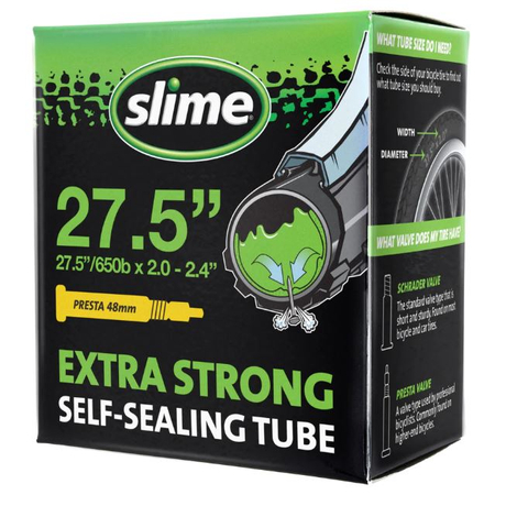 Slime Smart Tube 27,5 x 2,00-2,4 (50-60x584) defektvédett MTB belső gumi, FV48 (48 mm hosszú szeleppel, presta)