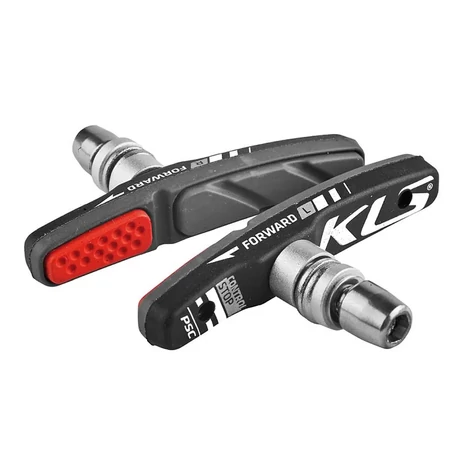 KLS Controlstop 3 zónás MTB csavaros fékpofa, 72 mm, egy pár, fekete-szürke-piros