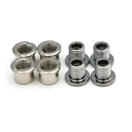 Spyral lánckerék csavar szett 4 karos hajtóműhöz, M8x6,5 mm, acél, ezüst színű