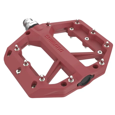 Shimano PD-GR400 platform pedál, műanyag, cserélhető szegecsekkel, piros