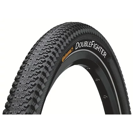 Continental Double Fighter III 28x1,4 (37-622) külső gumi (köpeny), reflexcsíkos, 550g, fekete
