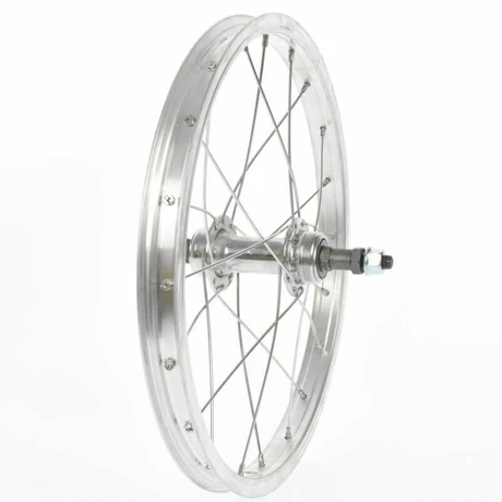 Velogo 16-os (305 mm) hátsó kerék, szimplafalú felni, menetes racsnihoz, csavaros tengellyel, ezüst