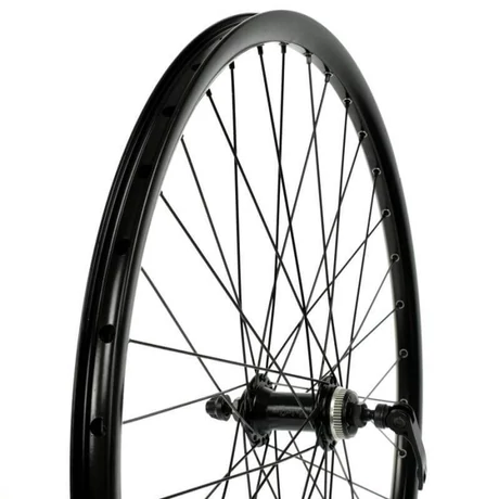 Velogo Malvestiti 26-os (559 mm) MTB első kerék, tárcsaféles (CenterLock), ipari csapágyas, gyorszáras, fekete