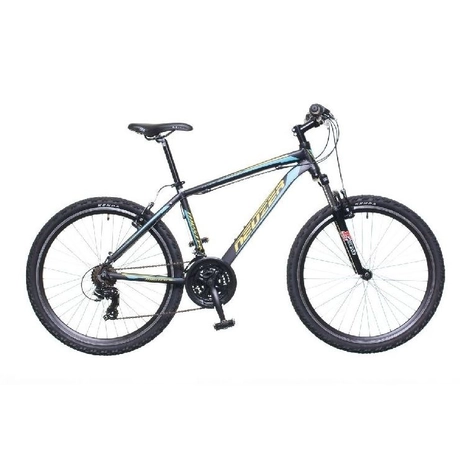 Neuzer Mistral 50 2018 férfi 26-os hobbi MTB kerékpár, 21s., alumínium, 21-es vázméret, fekete-narancs-türkiz