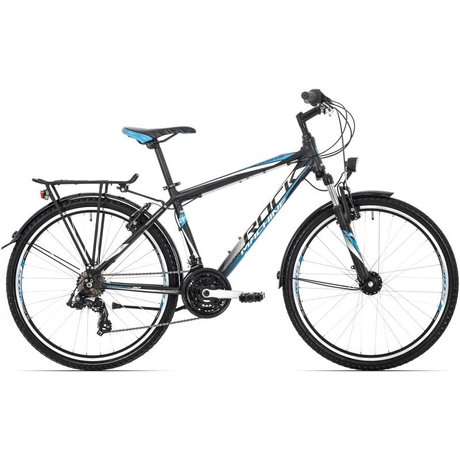 Rock Machine Manhattan 30 City XC 2015 26-os férfi városi kerékpár, 18s, alumínium, 19-es vázméret, fekete-fehér-kék