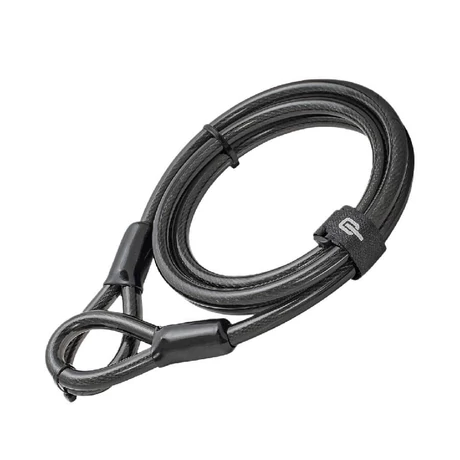 Hiplok 2MC duplahurkos kábelzár, 200 cm x 10 mm, fekete