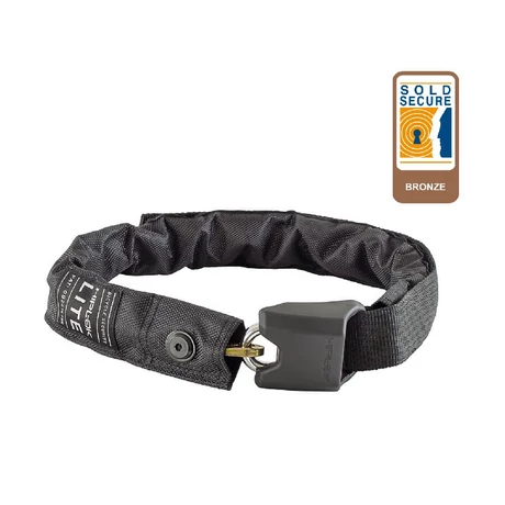 Hiplok Lite integrált láncos lakat, 75 cm x 6 mm, fekete