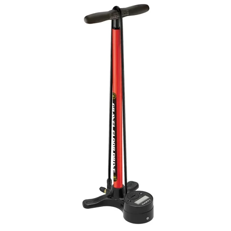 Lezyne Gravel Digital Drive nyomásmérős acél műhelypumpa, 7 bar, presta szelephez, piros