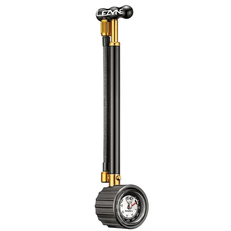 Lezyne Shock Drive analóg nyomásmérős teleszkóp pumpa, 27,5 bar, fekete-arany