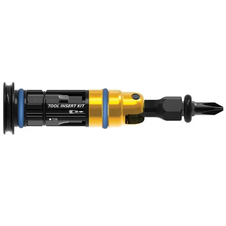 Lezyne Tool Insert Kit S kormányvégben tárolható marokszerszám, 5 funkciós, rövid, 47g, fekete-arany