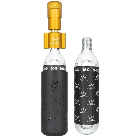 Peaty's Holeshot CO2 minipumpa, presta szelephez, 16 grammos patronnal, bourbon-világosbarna színű