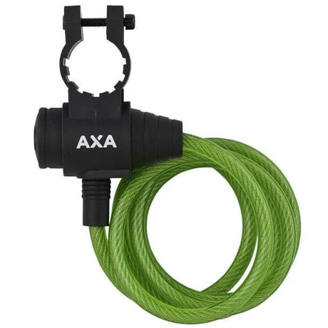 Axa Zipp kulcsos sodronyzár, 120 cm x 8 mm, vázkonzollal, zöld