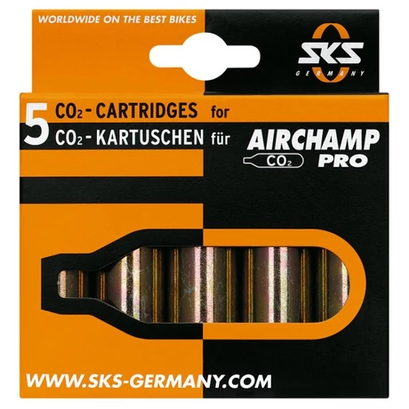 SKS Airchamp Pro CO2 patron, menet nélküli, 5db x 16g