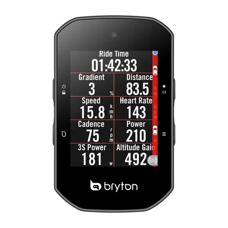 Bryton Rider S500 E GPS vezeték nélküli kerékpáros komputer, fekete