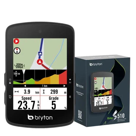 Bryton Rider S510 E GPS vezeték nélküli kerékpáros komputer, fekete