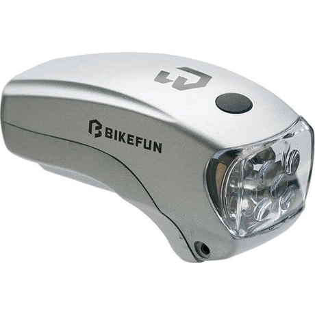 Bikefun Lucid elemes első lámpa, 5 LED, ezüst