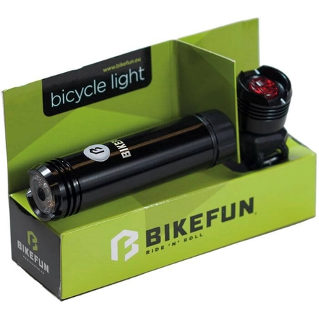 Bikefun Shot USB-ről tölthető lámpa szett (első és hátsó), fekete